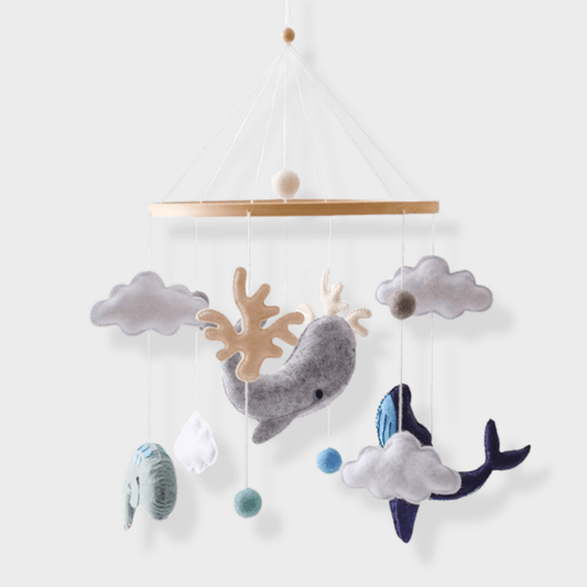 Babymobiel – Natuurlijke Houten Ontwerpen met Veilig Vilt – Voor Zintuiglijke Stimulatie en Rustgevende Slaap 0